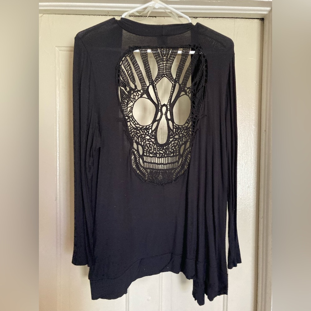 Skull cutout cardigan